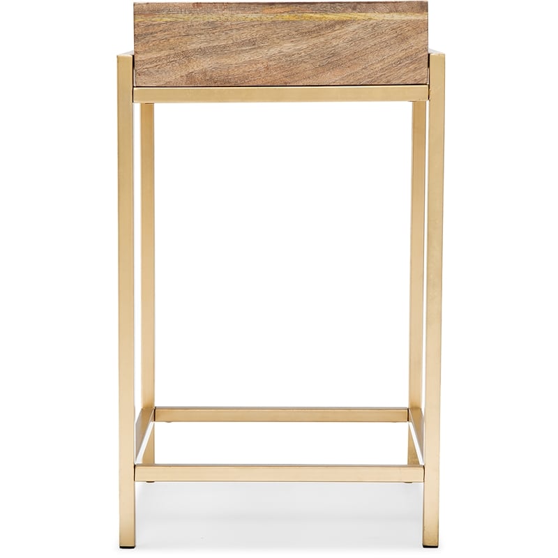 Adore Decor Sidney Modern Living Room Accent Table Beige and Gold