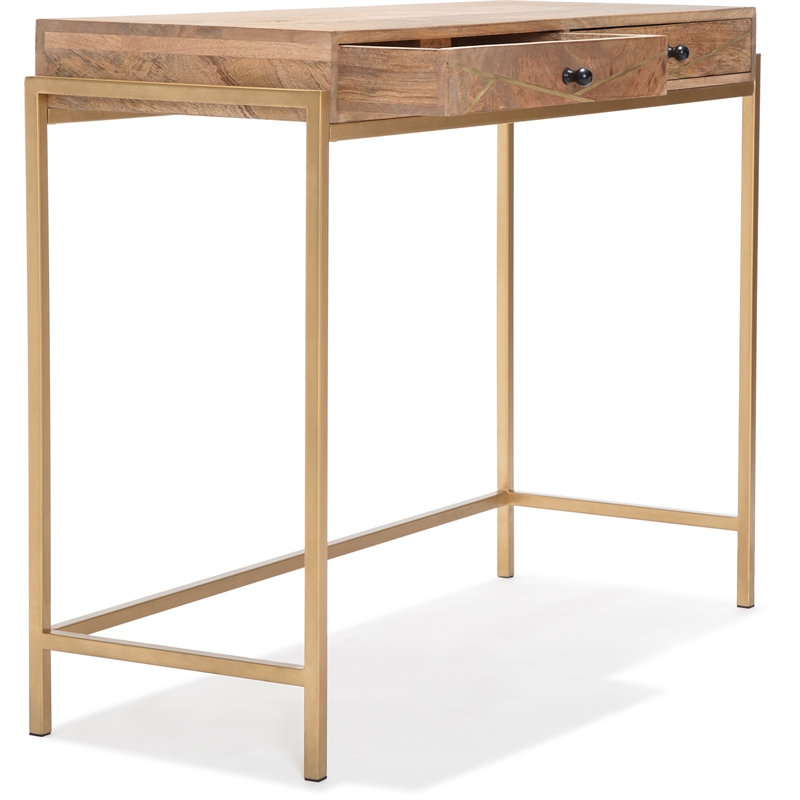 Adore Decor Sidney Modern Living Room Console Table Beige/Gold