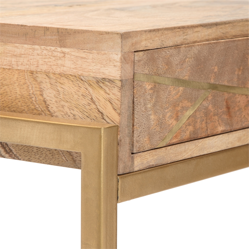 Adore Decor Sidney Modern Living Room Console Table Beige/Gold