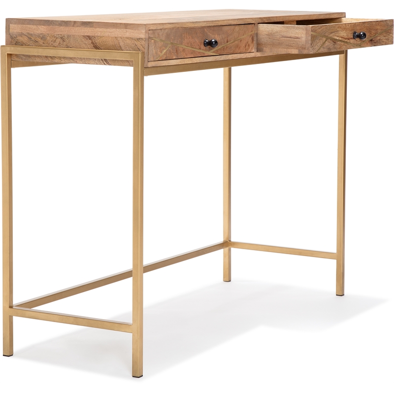 Adore Decor Sidney Modern Living Room Console Table Beige/Gold