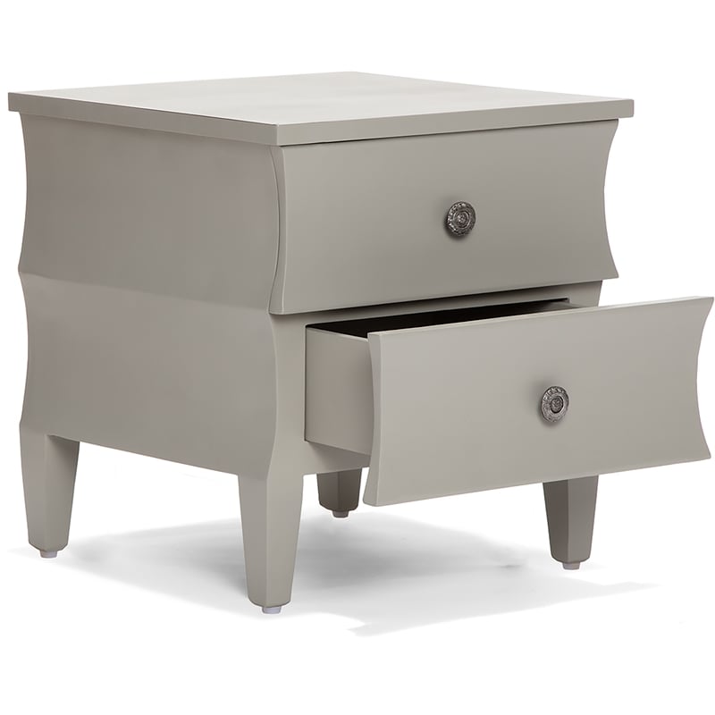 Adore Decor Arlan Side Table with Two Drawers Gray