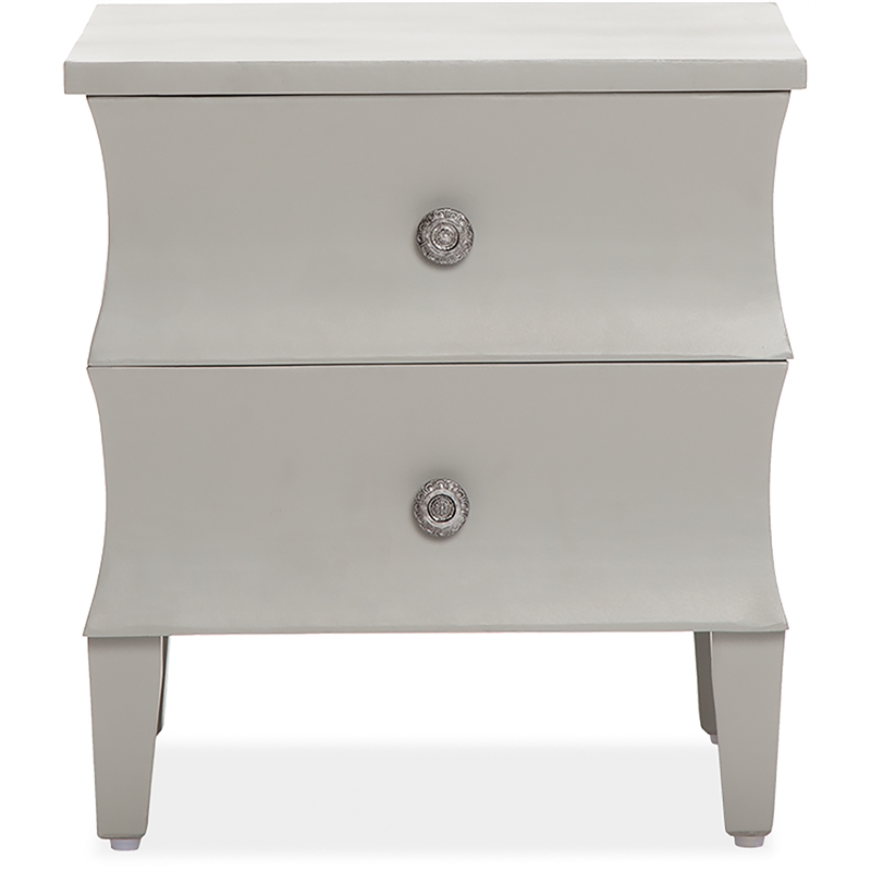 Adore Decor Arlan Side Table with Two Drawers Gray
