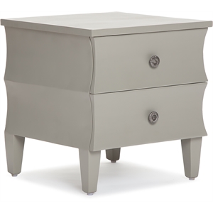adore decor arlan side table with two drawers gray
