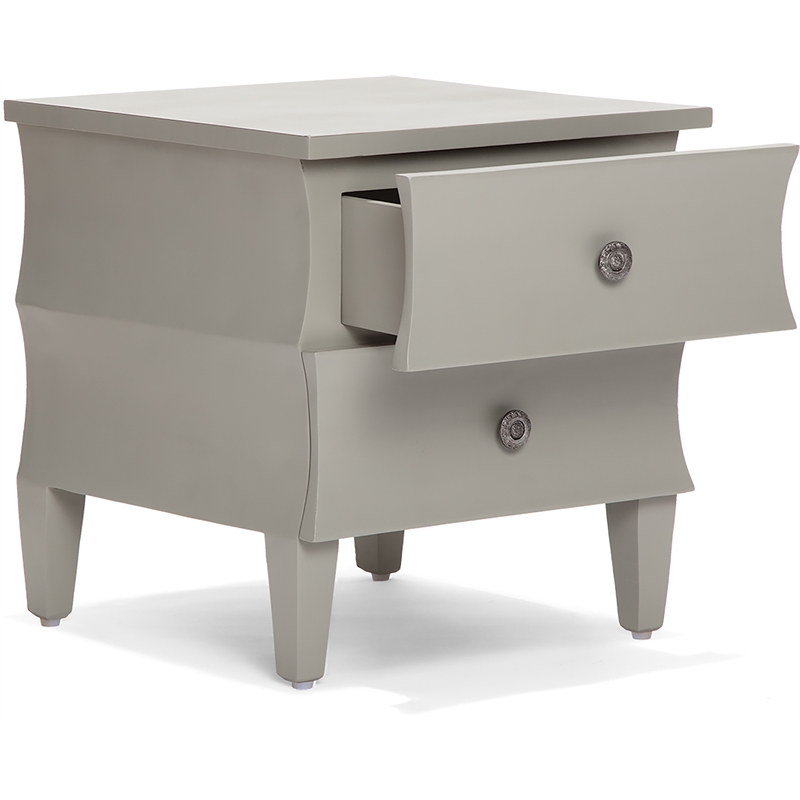 Adore Decor Arlan Side Table with Two Drawers Gray