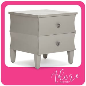 adore decor arlan side table with two drawers gray