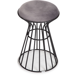 adore decor lulu velvet upholstered vanity stool fully assembled black and gray