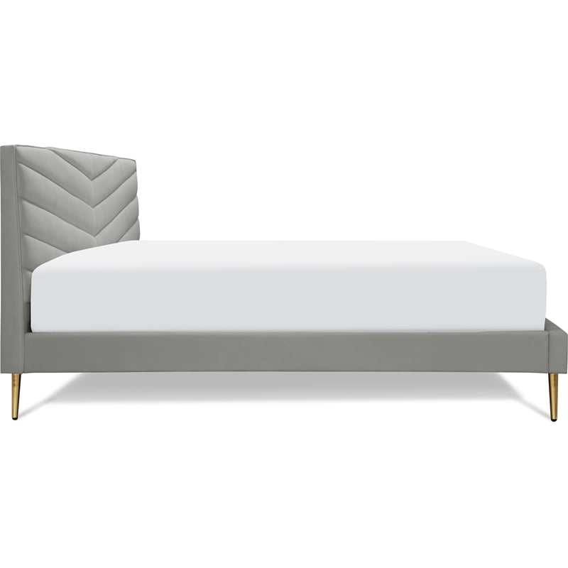 Adore Decor Sidney Upholstered Platform Bed King Size Gray