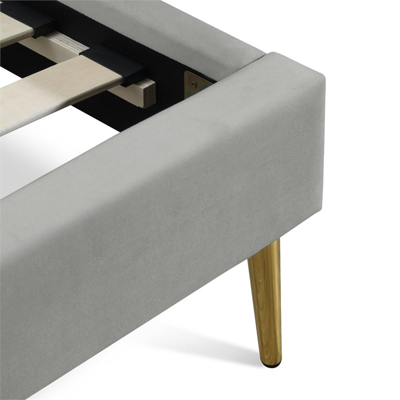 Adore Decor Sidney Upholstered Platform Bed King Size Gray