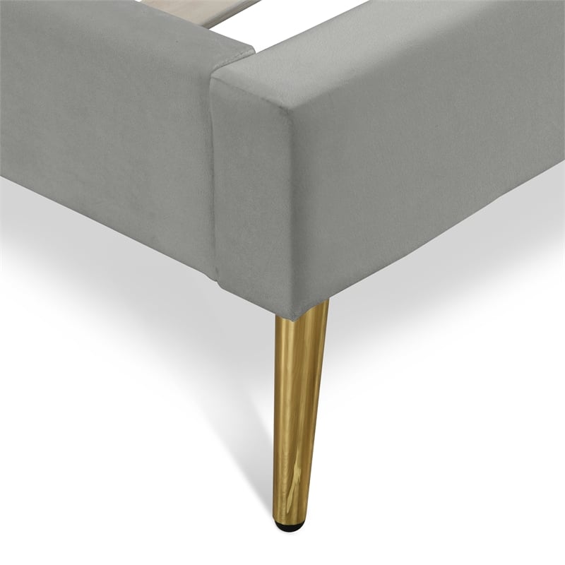 Adore Decor Sidney Upholstered Platform Bed King Size Gray