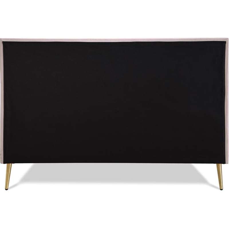 Adore Decor Sidney Upholstered Platform Bed Queen Size Blush Pink