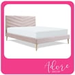 Adore Decor Sidney Upholstered Platform Bed Queen Size Blush Pink