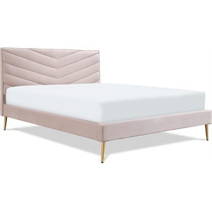 adore decor sidney upholstered platform bed queen size blush pink