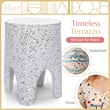 Adore Decor Martini Terrazzo Stool White / Gray