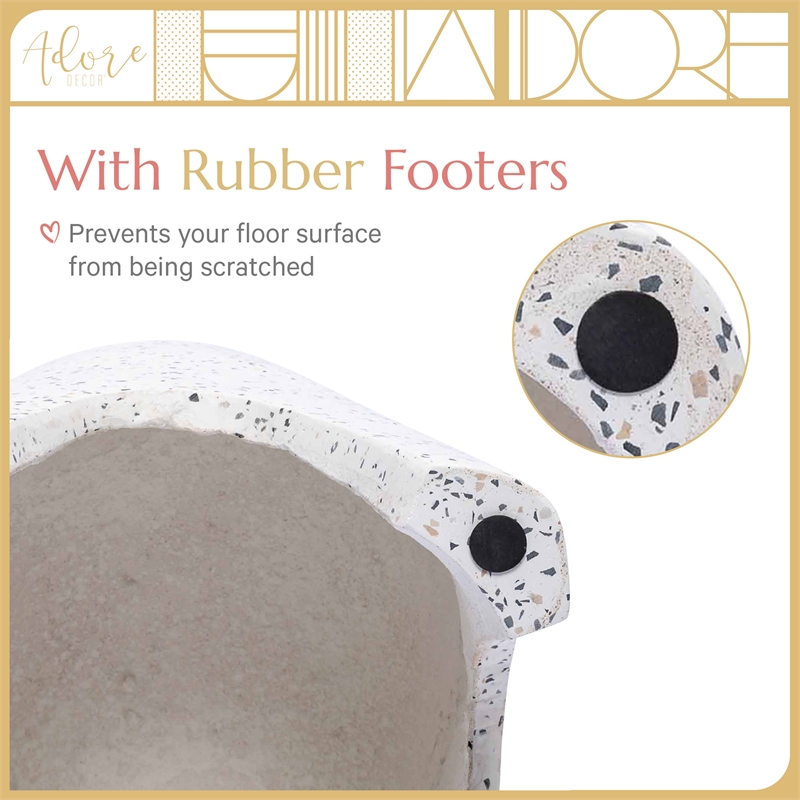 Adore Decor Martini Terrazzo Stool White / Gray