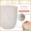 Adore Decor Martini Terrazzo Side Table White / Gray
