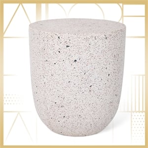 Adore Decor Martini Terrazzo Side Table White / Gray