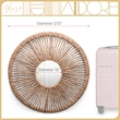 Adore Decor Carrie Round Rattan Style Water Hyacinth Hanging Mirror
