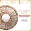 Adore Decor Carrie Round Rattan Style Water Hyacinth Hanging Mirror