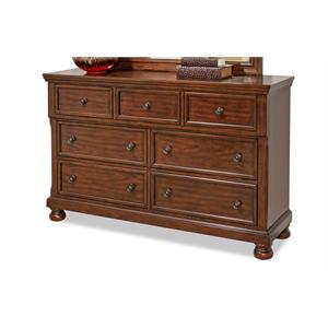 bernards prescott 7 drawer dresser in distressed cherry wood