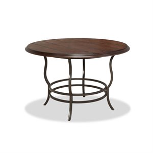 bernards midland round metal dining table in charcoal black
