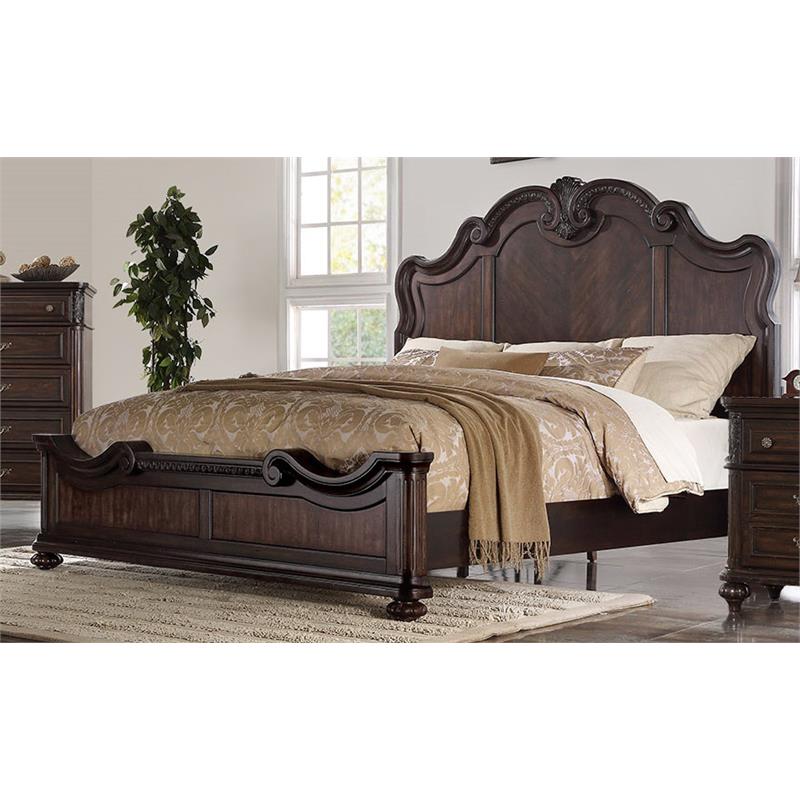 Bernards Nottingham Traditional Carved, Traditional Queen Bed