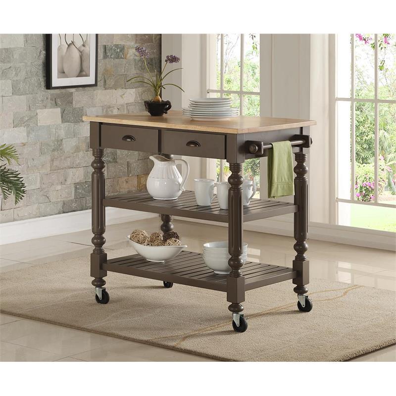 Bernards Payson Grey Kitchen Cart - 7123