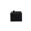 LILOLA Lorreto Black Button Tufted Velvet Fabric Glam Chrome Leg Chair