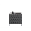 LILOLA Home Lorreto Gray Button Tufted Velvet Fabric Glam Chair