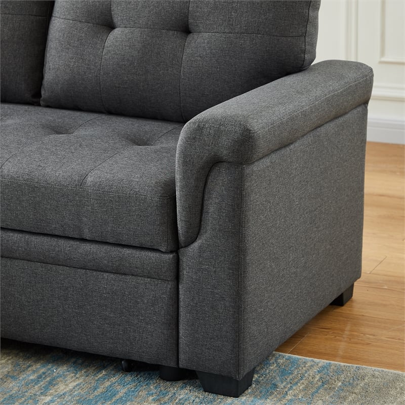 Lucca Gray Fabric Reversible Sleeper Sofa Storage Chaise Cymax Business Lucca Gray Fabric Reversible Sleeper, Lucca Light Gray Linen Reversible Sleeper Sectional Sofa With Storage Chaise