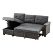 Lucca 84&quot Gray Linen Fabric Reversible Sleeper Sofa Storage Chaise