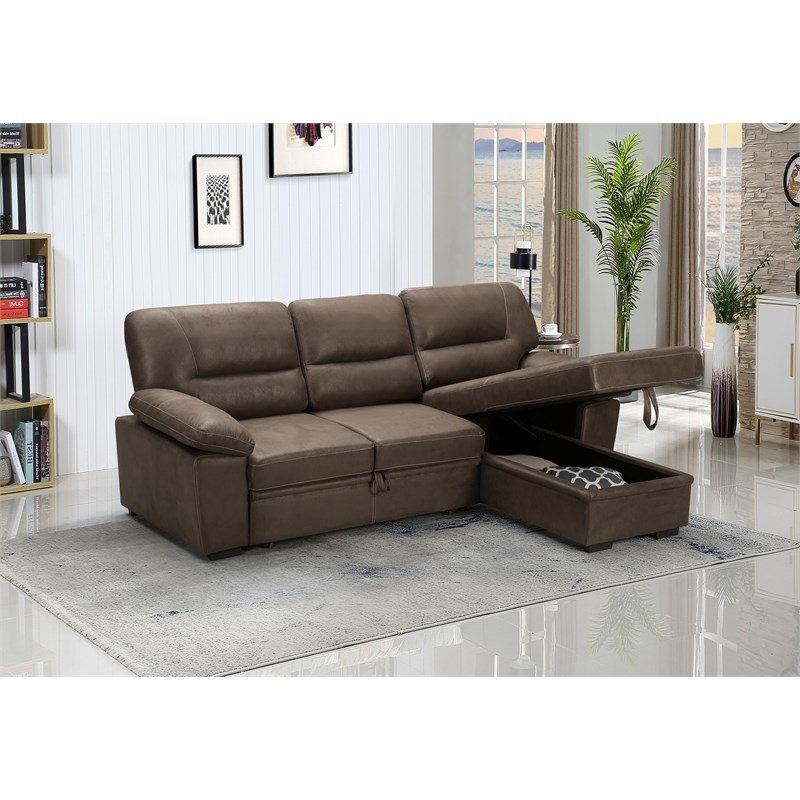 Sleeper Sectional Sofas With Chaise, Avenell 3 Pc Leather Sectional With Full Sleeper Sofa Chaise