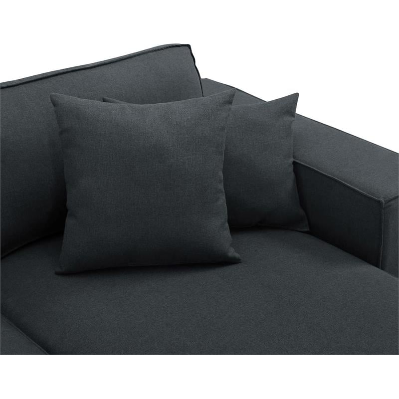 Melrose 99-inch Modular Sectional Sofa with Ottoman in Dark Gray Linen Fabric