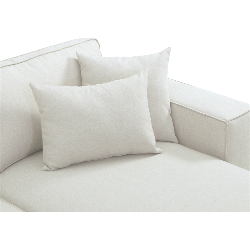 Melrose 99 inch Modular Sectional Sofa with Ottoman in Beige Linen Fabric