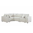Melrose 99 inch Modular Sectional Sofa with Ottoman in Beige Linen Fabric