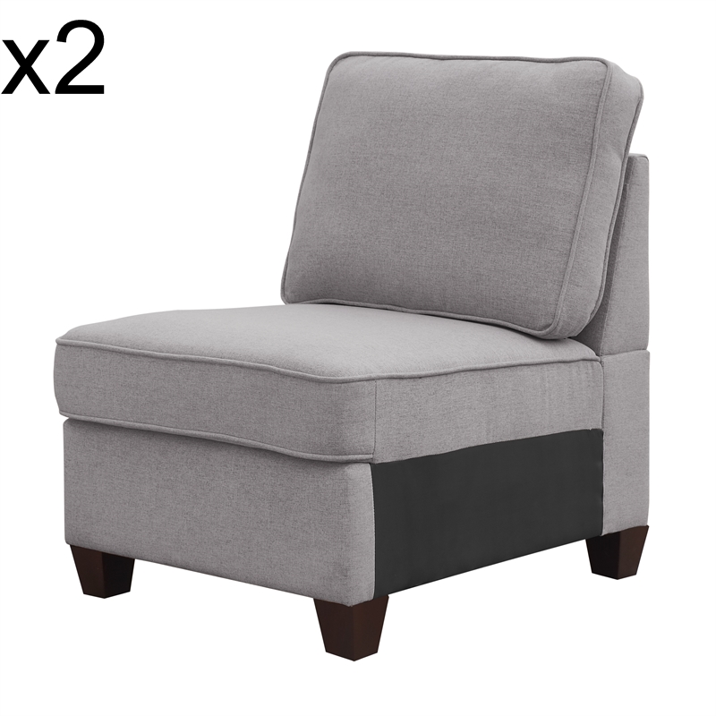 Lilola Sonoma 6 Piece Modular Sectional Sofa With Ottoman In Light Sonoma 6 Piece Modular Sectional Sofa