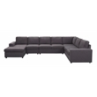 Tifton Modular Reversible Sectional in Dark Gray Linen Fabric