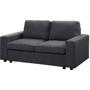 lilola home brenton loveseat couch in color dark gray linen fabric