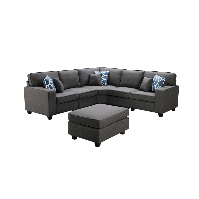 Sonoma Dark Gray Fabric 6pc Modular Sectional Sofa And Ottoman D6014 3 - Henrik Light Gray Sleeper Sectional Sofa With Storage Ottoman And 2 Stools Sonoma Dark Gray Fabric 6pc Modular Sectional Sofa And Ottoman D6014 3 - Henrik Light Gray Sleeper Sectional Sofa With Storage Ottoman And 2 Stools