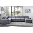 Tifton Fabric 7-Piece Reversible Modular Sectional Sofa Chaise Light Gray