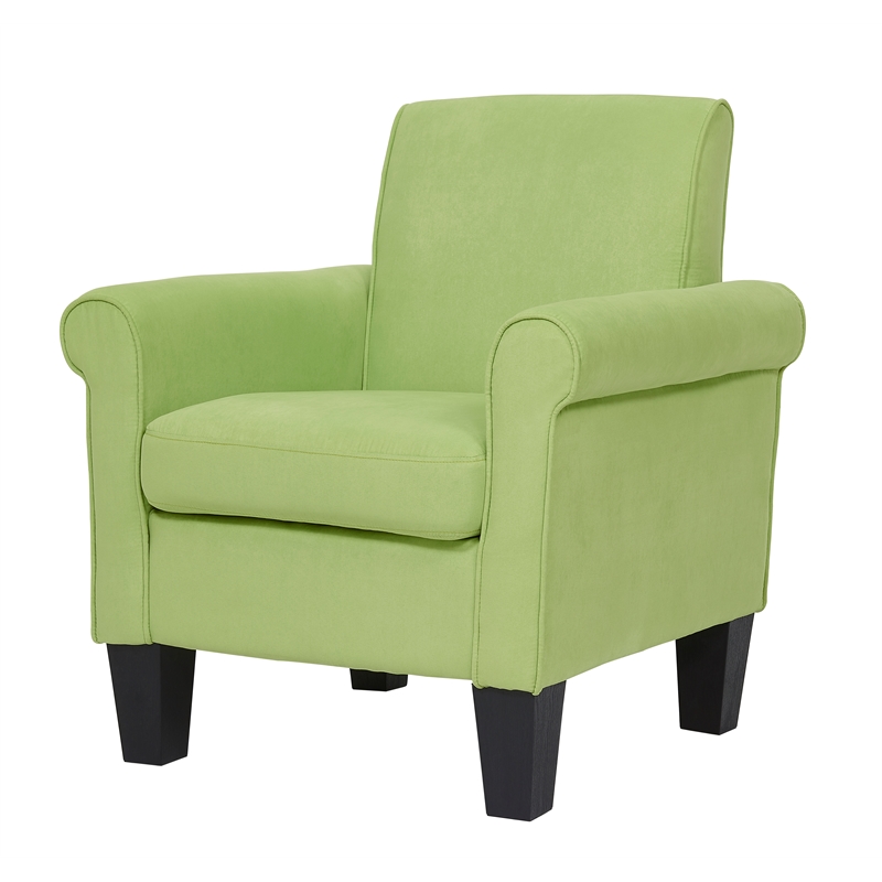 green microfiber chair