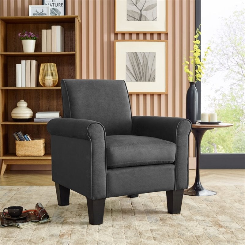 Angelo Dark Gray Microfiber Fabric Armchair | Cymax Business