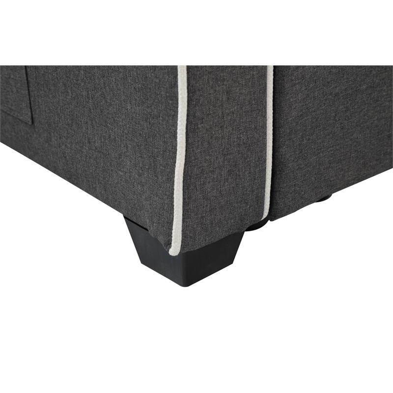 Cody Gray Fabric Sleeper Sofa with 2 USB Charging Ports and 4 Accent ...