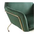 Lilola Home Keira Modern Soft Velvet Accent Arm Chair with Metal Base in Green