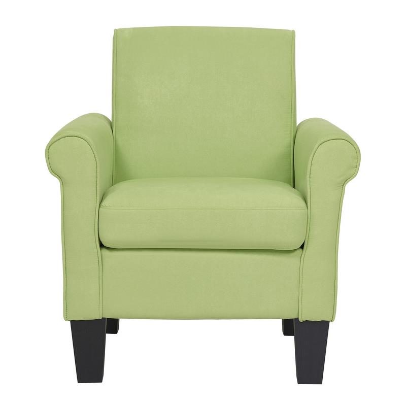 Lilola Home Angela Microfiber Accent Club Style Arm Chair in Green