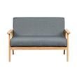 Lilola Bahamas Gray Linen Fabric Loveseat with Solid Wood Frame