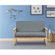 Lilola Bahamas Gray Linen Fabric Loveseat with Solid Wood Frame