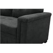 Lilola Home Ashlyn Fabric Sleeper Sectional with Chaise in Dark Gray