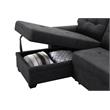 Lilola Home Ashlyn Fabric Sleeper Sectional with Chaise in Dark Gray