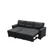 Lilola Home Ashlyn Fabric Sleeper Sectional with Chaise in Dark Gray