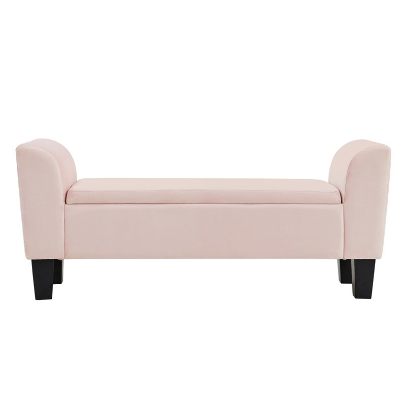 pink suede bench